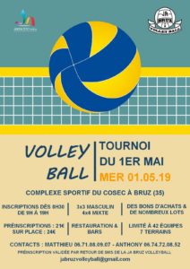 Affiche Tournoi de Volley du 1er Mai 2019
