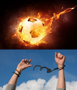 Une lueur d'espoir symbolisée par un ballon en feu et une personne se libérant de ses menottes