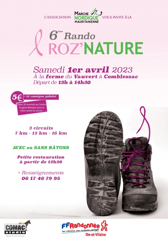 Affiche Roz Nature à dominante rose, couleur de la lutte contre le cancer du sein
