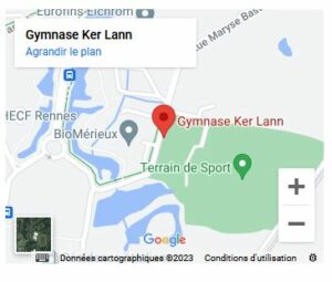 localisation du gymnase de Kerlann sur une carte Google
