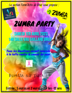Zumba Party le 1er Avril 2023 14h00 au Vau Gaiilard