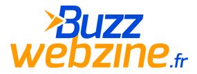 Logo en lettres bleues et orange de Buzzwebzine